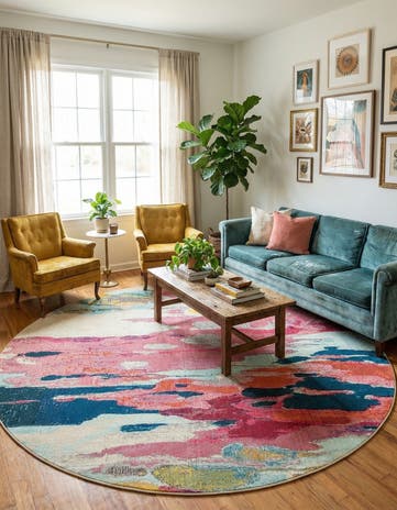 8' x 8' Washable Hyacinth Round Rug