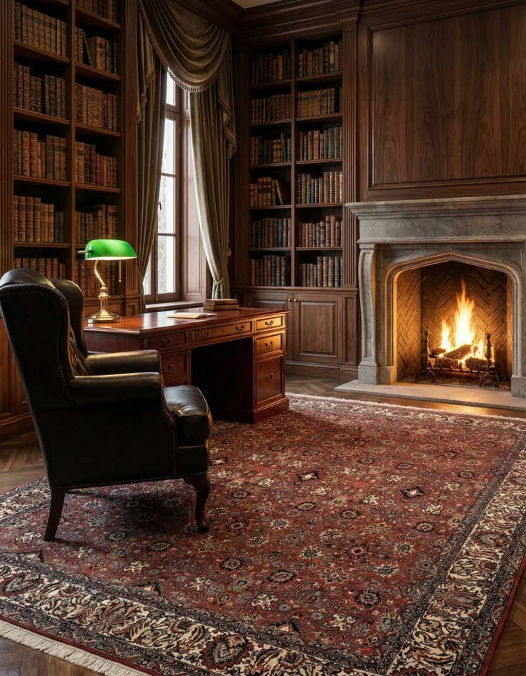 Detail image of 6' 8 x 9' 6 Bidjar With Silk Rug