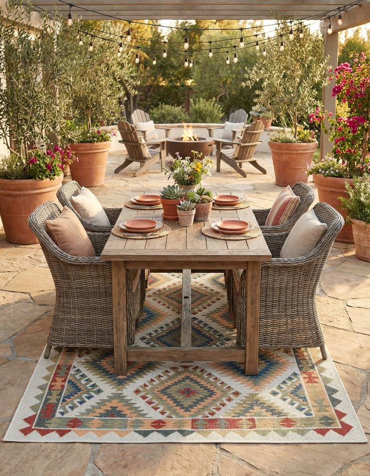 Detail image of 5' 3 x 8'  Washable Baja Indoor / Outdoor Rug