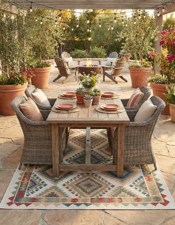 5' 3 x 8' Easy-Clean Baja Indoor / Outdoor Rug