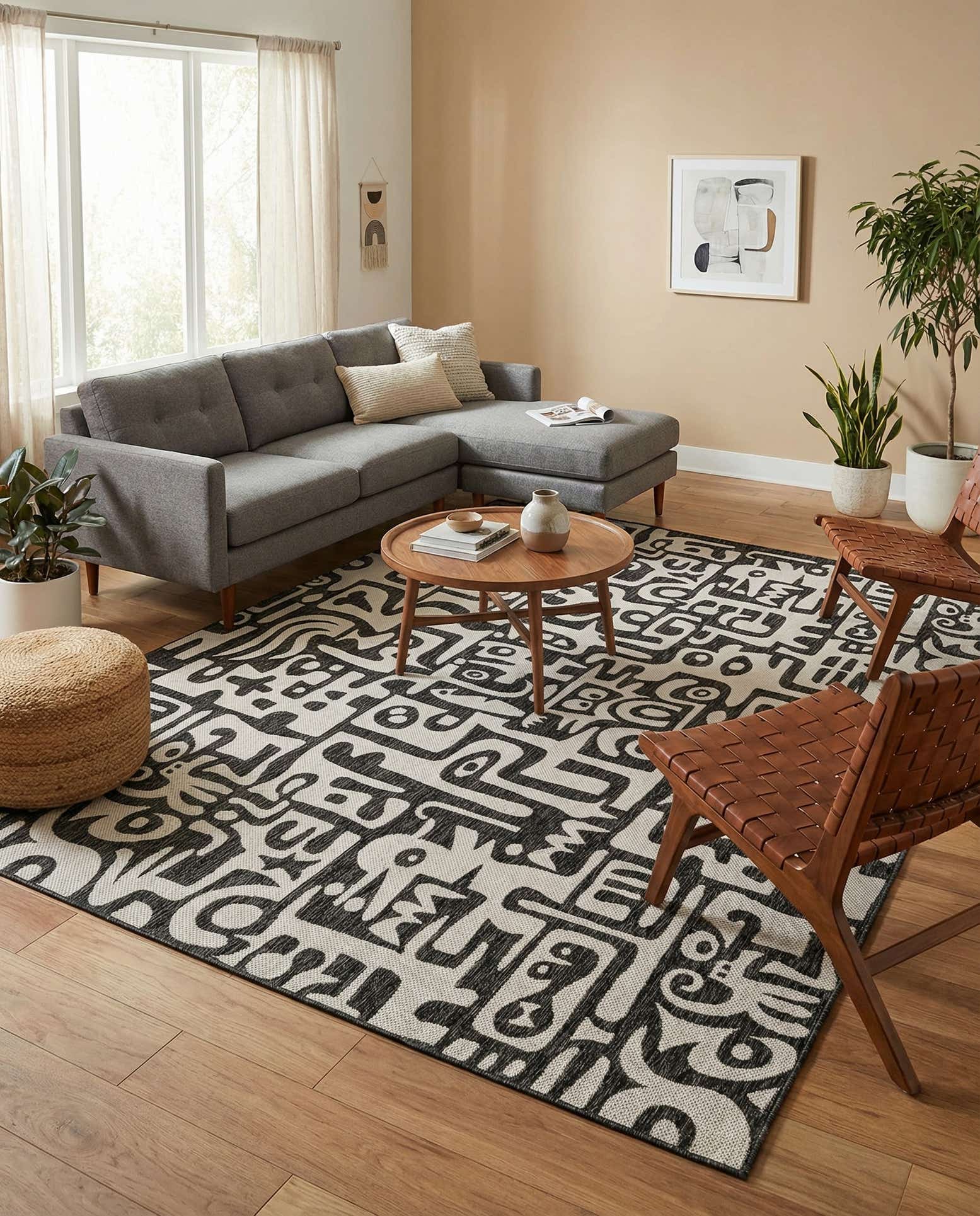 9' x 12' Easy-Clean Modern Indoor / Outdoor Rug