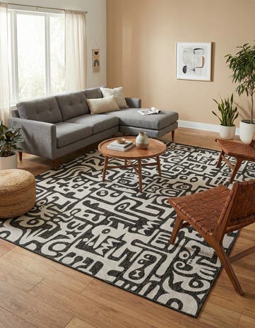 9' x 12' Easy-Clean Modern Indoor / Outdoor Rug