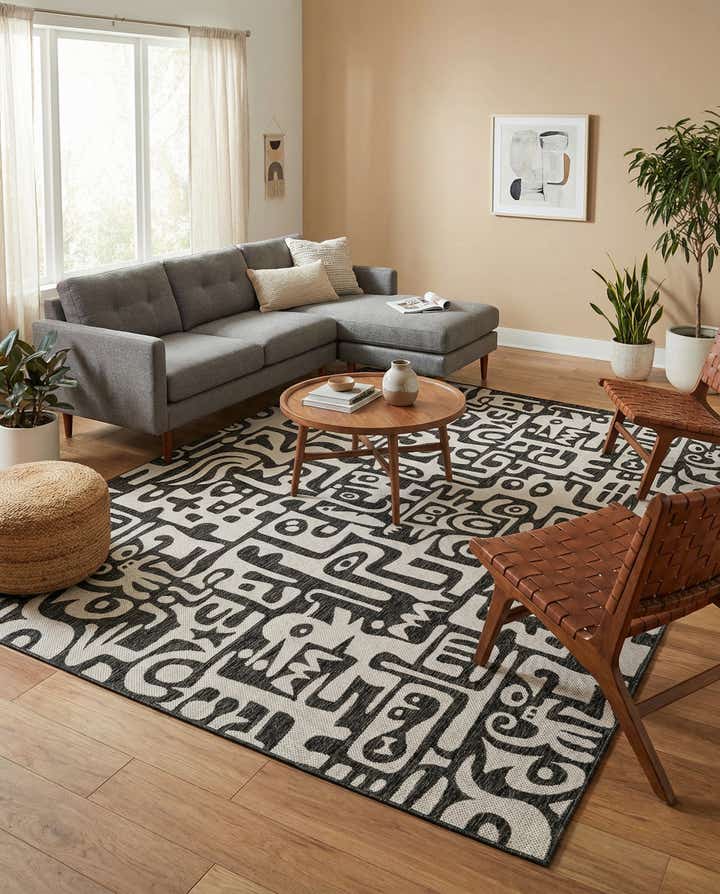 9' x 12' Easy-Clean Modern Indoor / Outdoor Rug