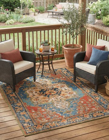 5' x 7' Easy-Clean Traditional Indoor / Outdoor Rug