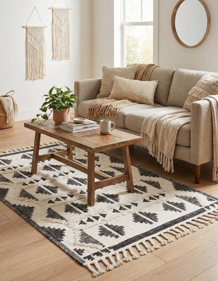 Detail image of 5' 1 x 8'  Hand Woven Arizona Wool Rug