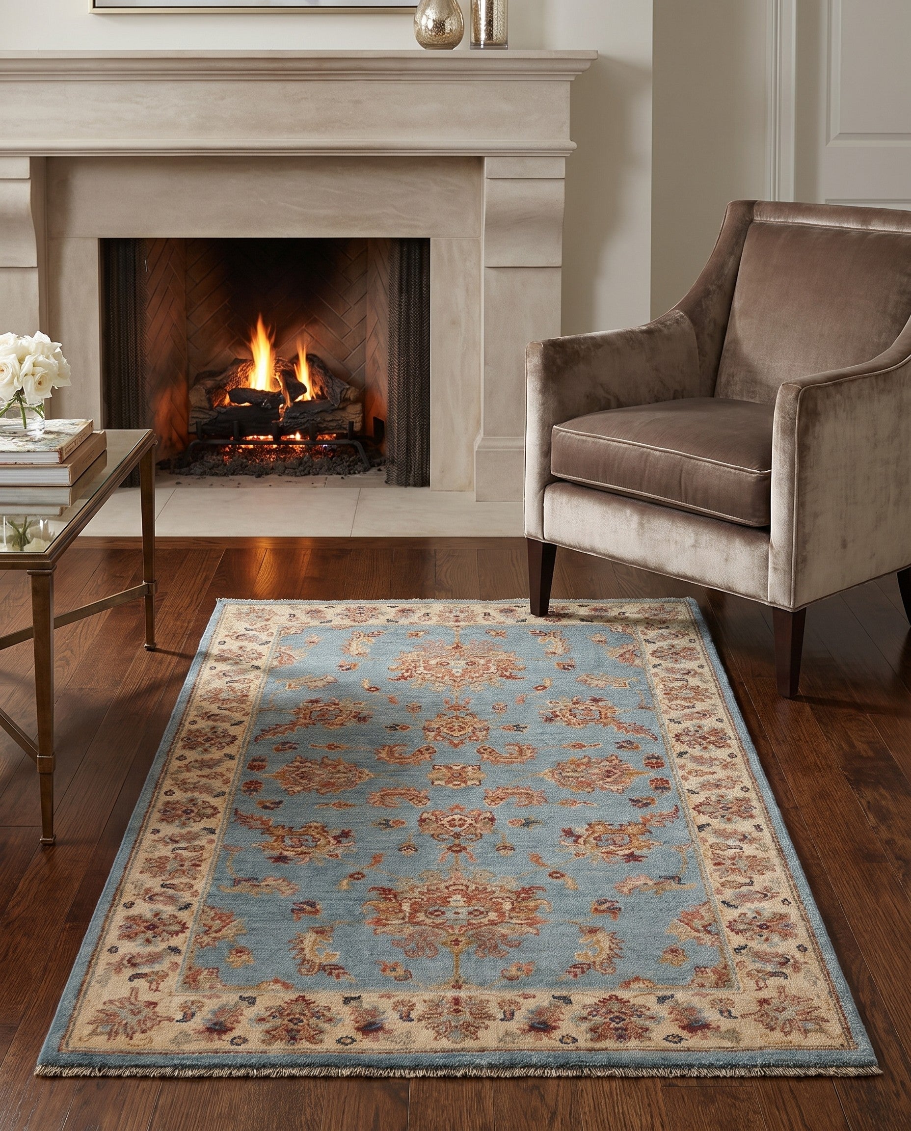 3' 2 x 4' 10 Hand Knotted Ziegler Rug