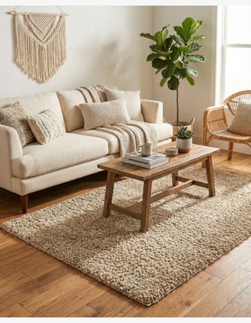 Taupe Comfort Solid Shag Rug