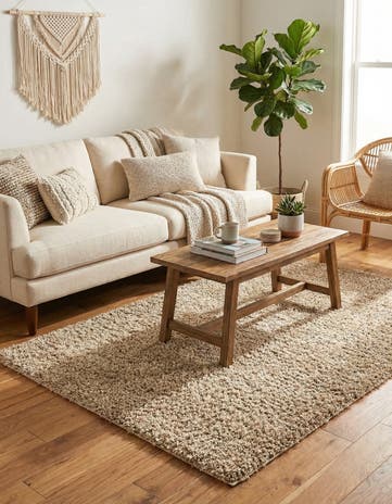 Taupe Comfort Solid Shag Rug