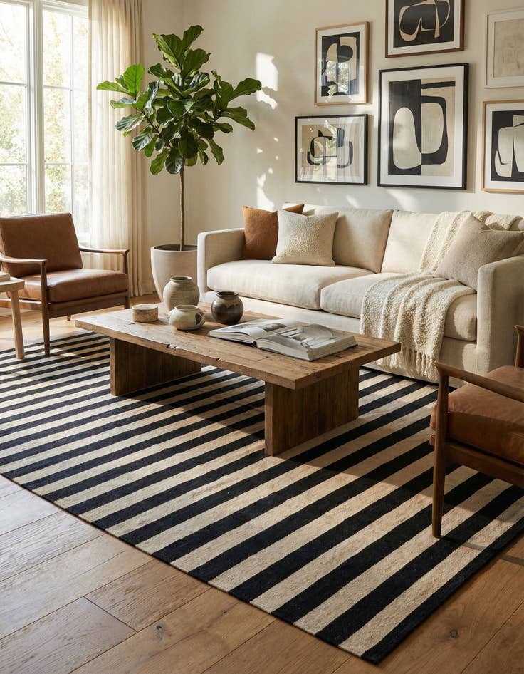 Detail image of 8' 2 x 10'  Hand Woven Kilim Modern Wool Rug