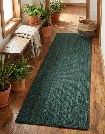 2' x 6' 1 Handmade Braided Jute Runner Rug