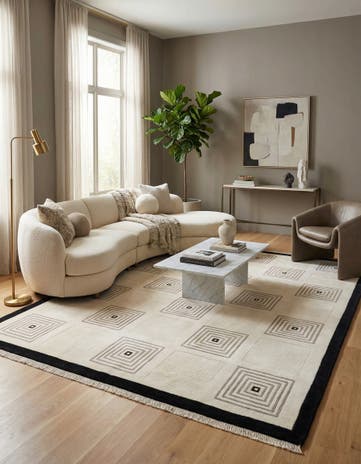 6' 10 x 9' 9 Hand Knotted Darya Wool Rug