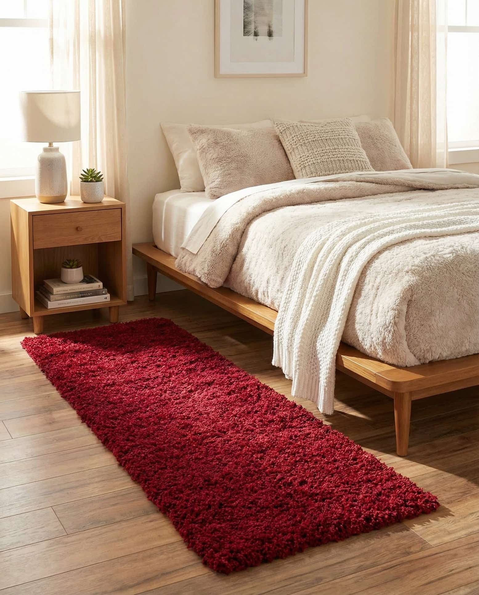2' x 6' 5 Solid Shag Runner Rug