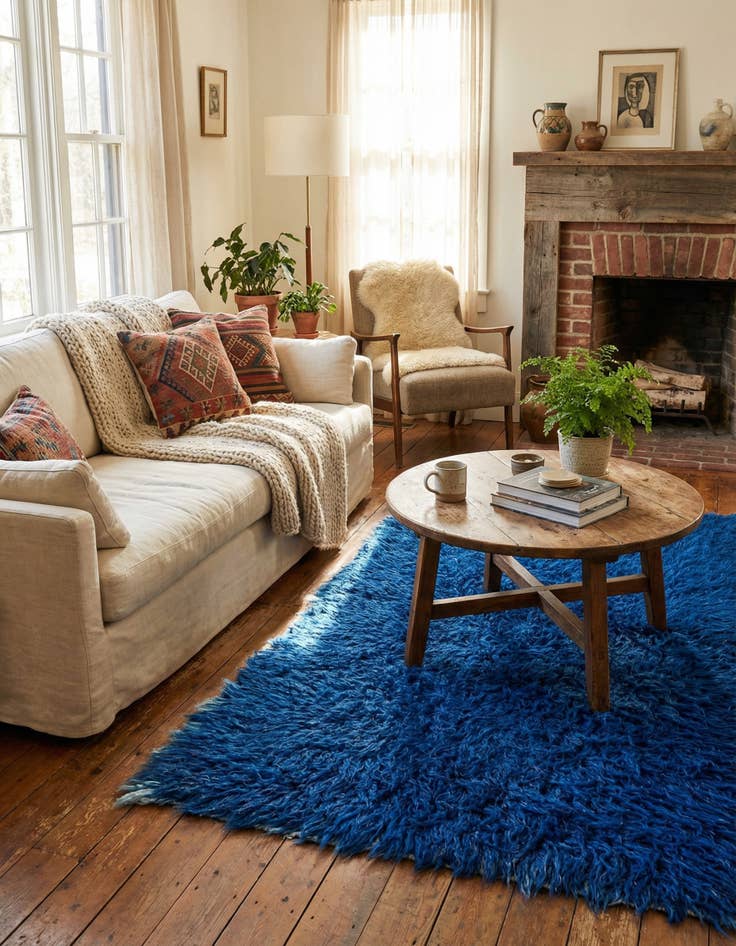 Detail image of  2' 4 x 4' 7  Hand Knotted Moroccan Wool Rug