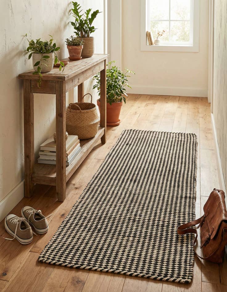 Detail image of 2' x 4' 1  Hand Woven Laurel Handwoven Jute Runner Rug