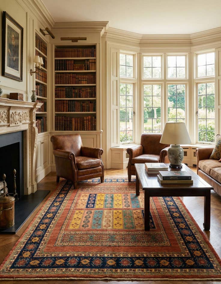 Detail image of 4' 9 x 6' 11 Luribaft Wool Rug