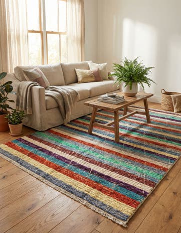 5' 7 x 8' 2 Hand Knotted Moroccan Wool Rug