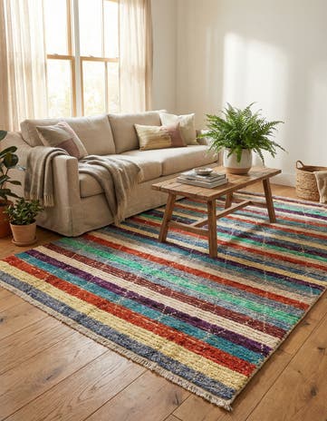 5' 7 x 8' 2 Hand Knotted Moroccan Wool Rug