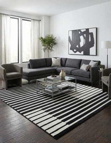 Black Oslo Square Rug