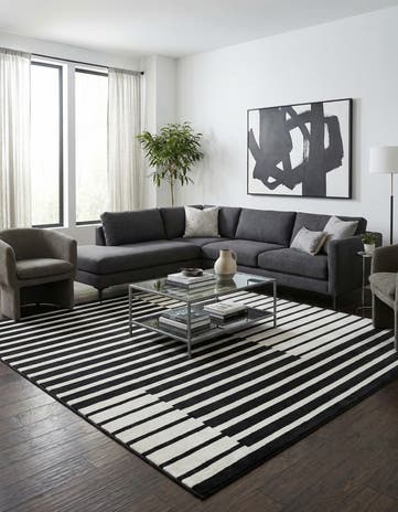 Black Oslo Square Rug