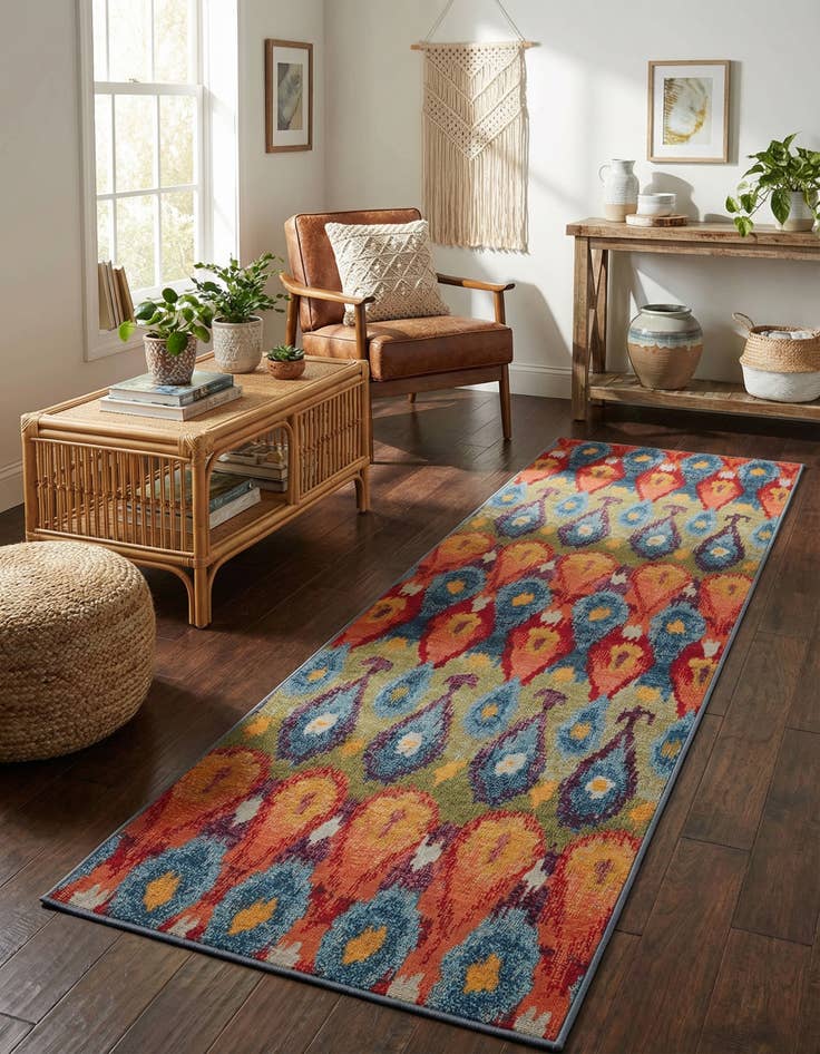 Detail image of 2' 7 x 9' Easy-Clean Modern Indoor / Outdoor Runner Rug