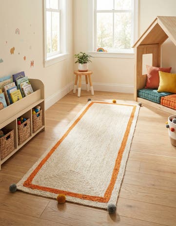 2' x 6' 1 Hand Braided Kids Braided Jute Runner Rug