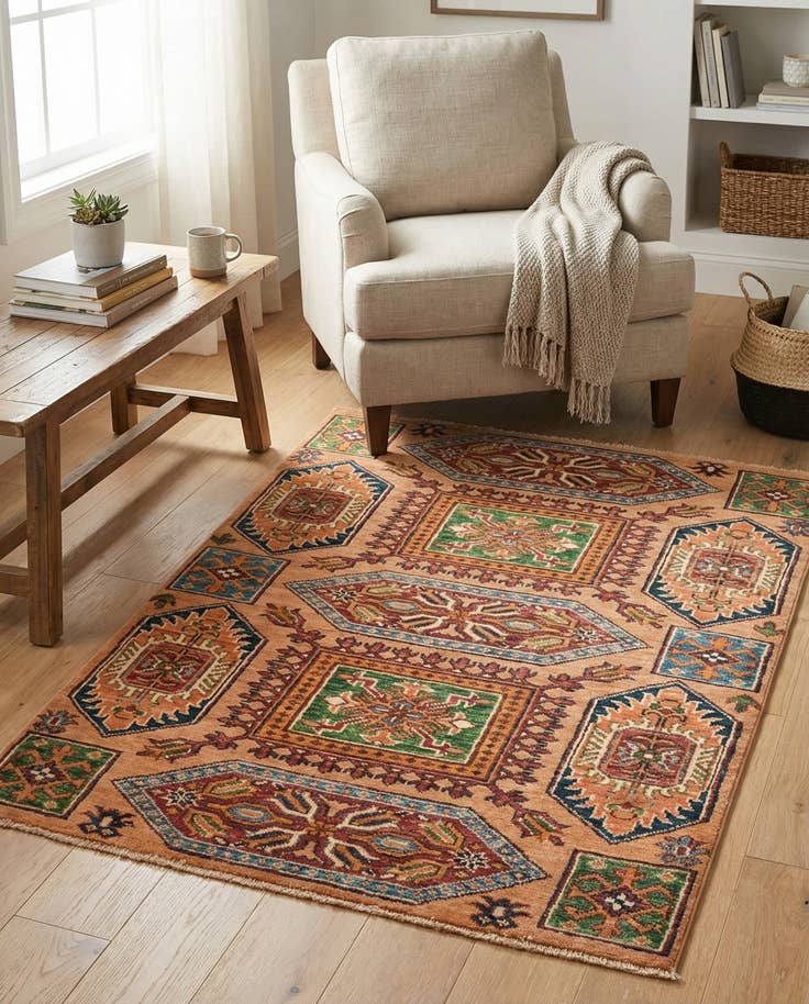 Detail image of 3' x 4' Hand Knotted Kazak Oriental Rug