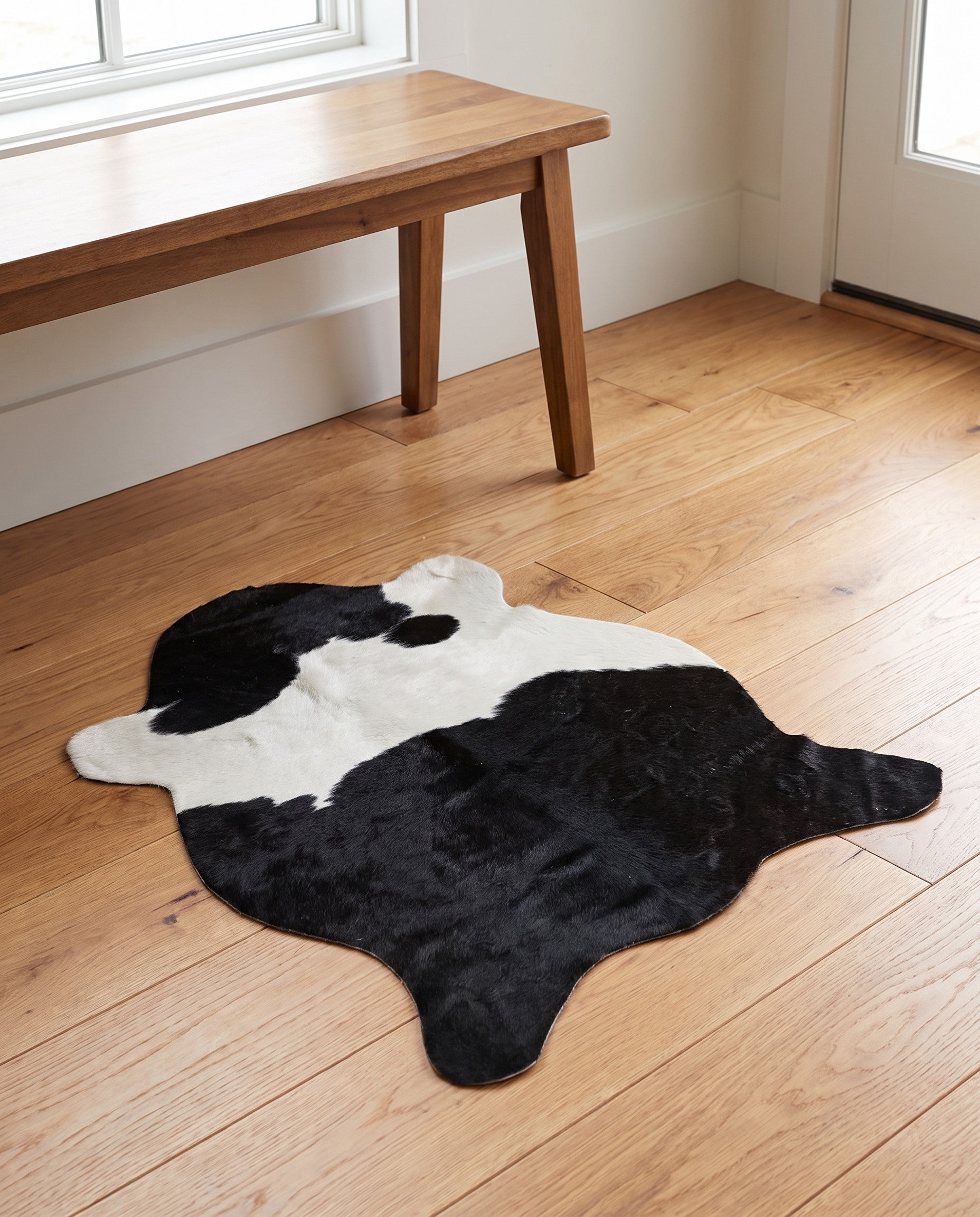 2' 2 x 2' 10 Cowhide Leather Rug