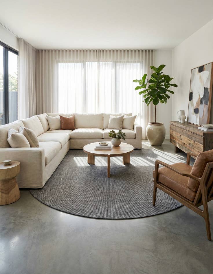 Detail image of 10' 8 x 10' 8  Washable Solid Indoor / Outdoor Round Rug