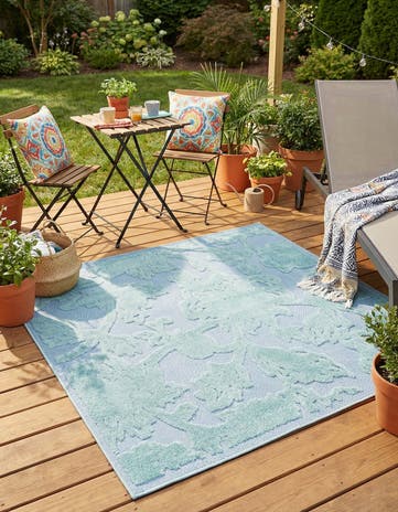 5' 3 x 5' 3 Easy-Clean Aruba Indoor / Outdoor Square Rug