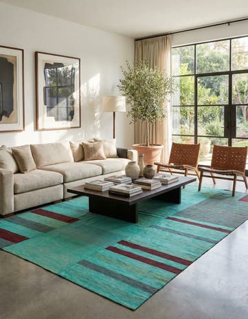 9' 8 x 13' 4 Hand Woven Kilim Modern Wool Rug