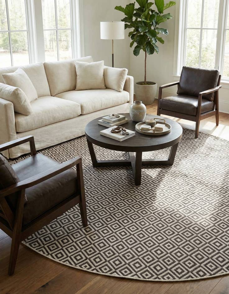 Detail image of 12' x 12' Easy-Clean Jill Zarin Costa Rica Indoor / Outdoor Round Rug