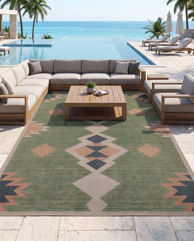 Detail image of 10' x 13' Easy-Clean Baja Indoor / Outdoor Rug