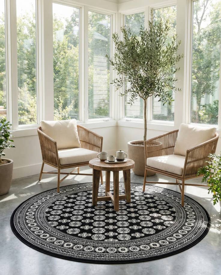 Detail image of 7' 10 x 7' 10 Bokhara Round Rug