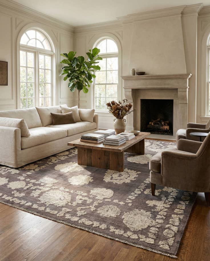 Detail image of 8' 2 x 10' 4 Hand Knotted Oushak Wool Rug
