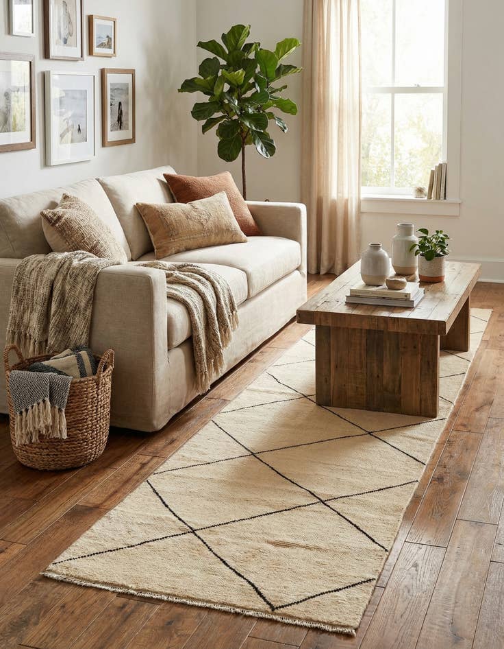 Detail image of 2' 7 x 10' 3  Hand Knotted Moroccan Wool Runner Rug