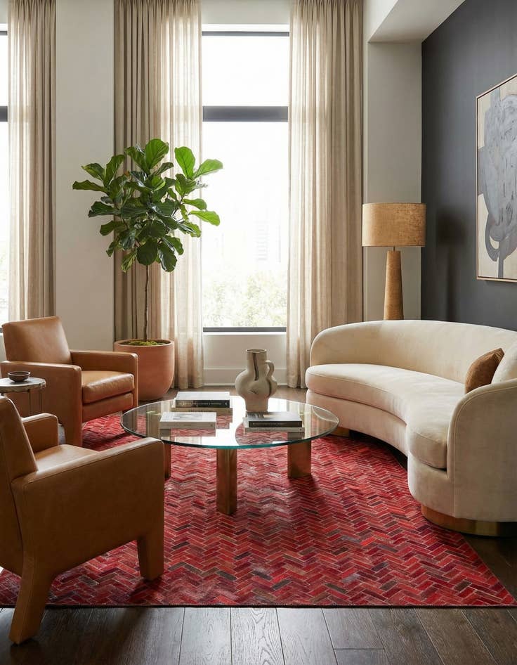 Detail image of 5' x 8' Cowhide Leather Rug