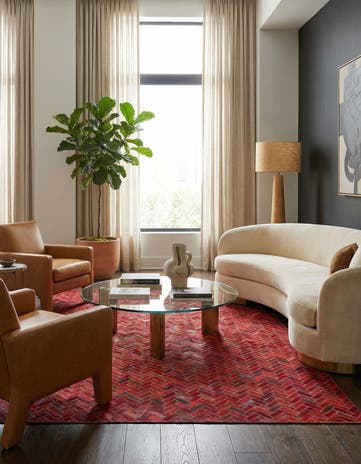 5' x 8' Cowhide Leather Rug
