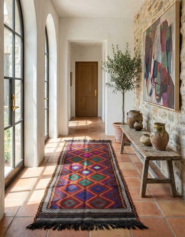 2' 3 x 7' Hand Knotted Kilim Fars Persian Wool Runner Rug
