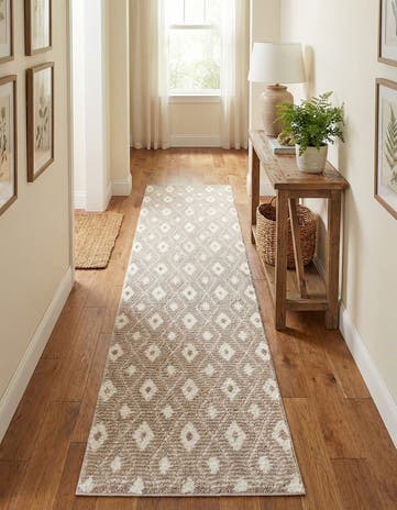 Smokey Taupe Sepia Runner Rug