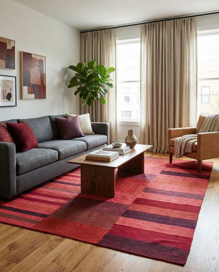 205cm x 280cm Hand Woven Kilim Modern Wool Rug