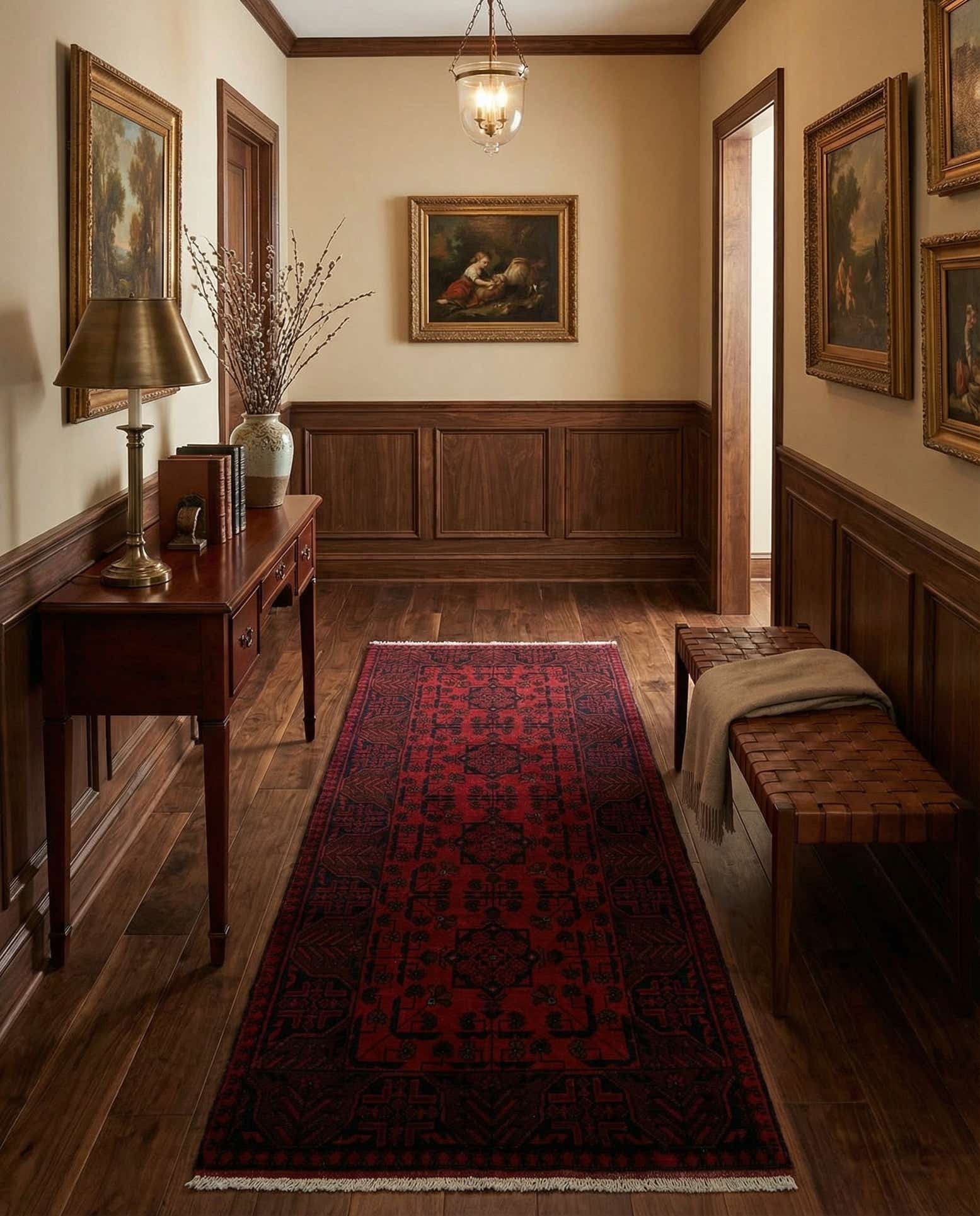 2' 9 x 6' 8 Hand Knotted Khal Mohammadi Wool Runner Rug