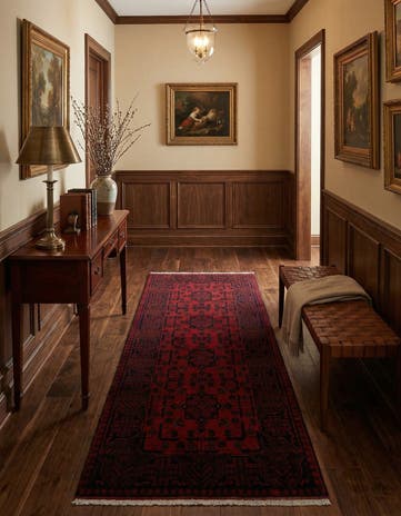 2' 9 x 6' 8 Hand Knotted Khal Mohammadi Wool Runner Rug