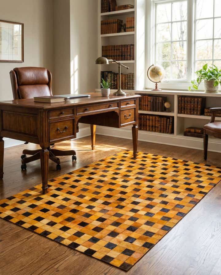 5' 2 x 8' 1 Cowhide Stocks Rug