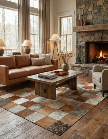 3' 11 x 5' 10 Cowhide - Patchwork Rug
