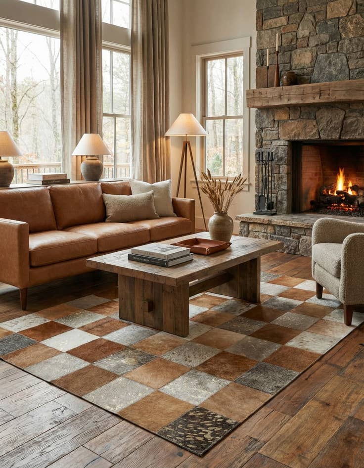 Detail image of 3' 11 x 5' 10 Cowhide - Patchwork Rug