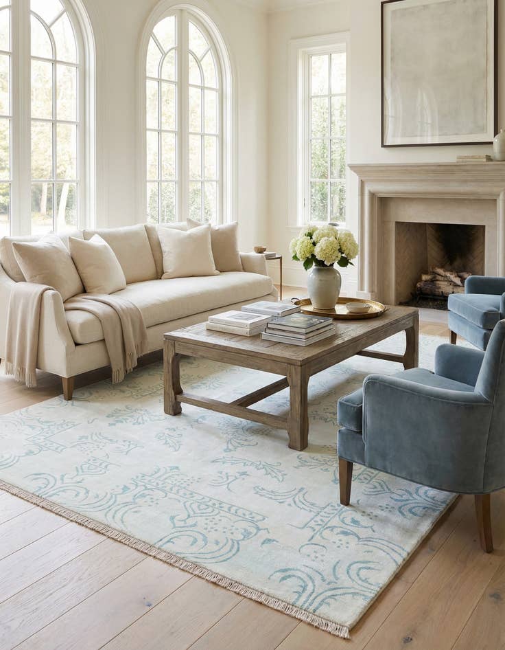 Detail image of 5' 7 x 8'  Hand Knotted Darya Wool Rug