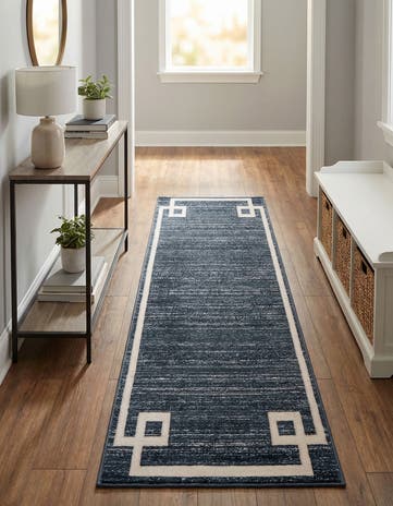 Jill Zarin Navy Blue Uptown Lenox Hill Runner Rug