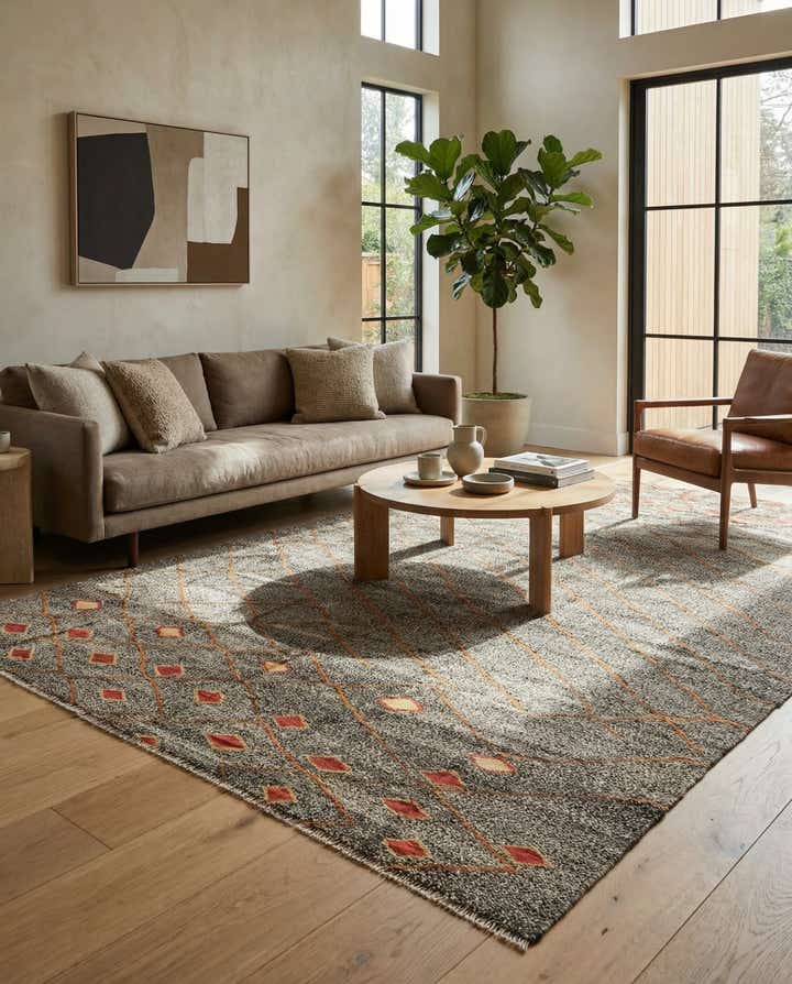 6' 11 x 9' 8 Hand Woven Kilim Modern Wool Rug