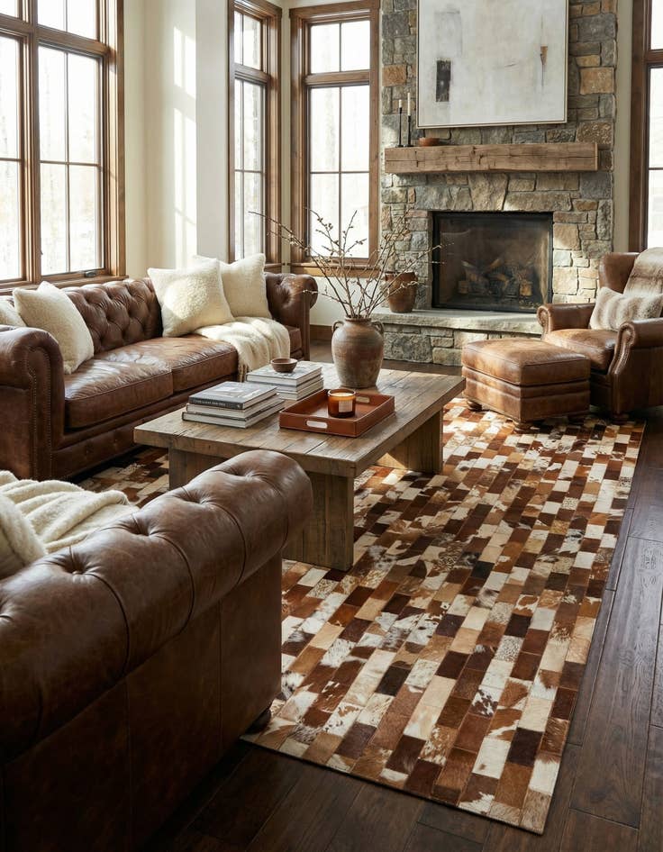 Detail image of 5' 3 x 7' 10 Cowhide Rug