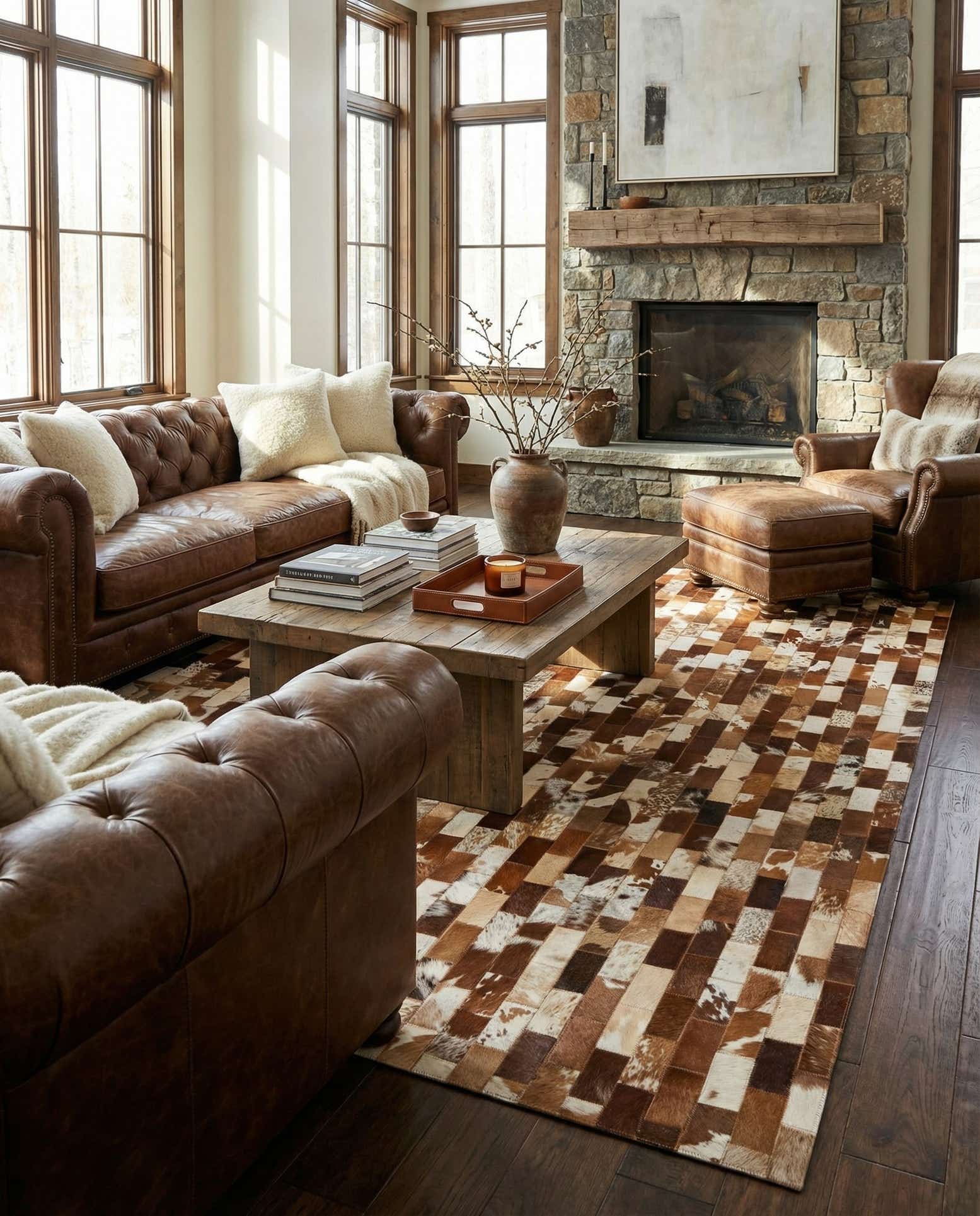 5' 3 x 7' 10 Cowhide Rug